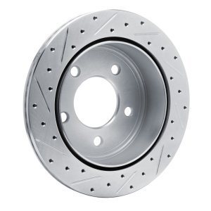 Dodge Ram 1500 Van Brake Rotor (1) - Rear Right - R1 Concepts - Drilled & Slotted - Silver - 2003